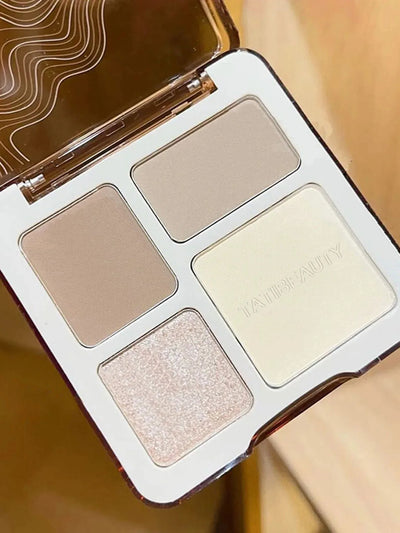 TATIBEAUTY 4-Color Contour Palette Multi-Use Matte Brightener Shimmer Highlight for Eye Shadow And Contouring