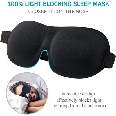 3D Sleep Mask Blindfold – Soft Memory Foam Eye Mask for Sleeping & Travel