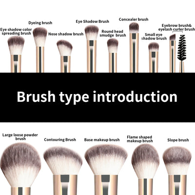 Makeup Brush 13PCS Set Foundation Concealer Powder Eyeshadow Blush Brush Kabuki Blending Cosmetic Beauty Tool for Face