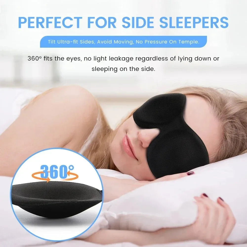 3D Sleep Mask Blindfold – Soft Memory Foam Eye Mask for Sleeping & Travel