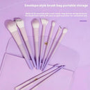 10Pcs Purple Makeup Brush Set Full Set of Beauty Tools Loose Powder Brush Eye Shadow Brush Concealer Brush