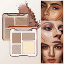 TATIBEAUTY 4-Color Contour Palette Multi-Use Matte Brightener Shimmer Highlight for Eye Shadow And Contouring