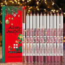 Christmas Beauty Gift Box Includes Lip Color, Lip Glaze, Lipstick, Lipliner, Durable Easy Makeup Color Suit