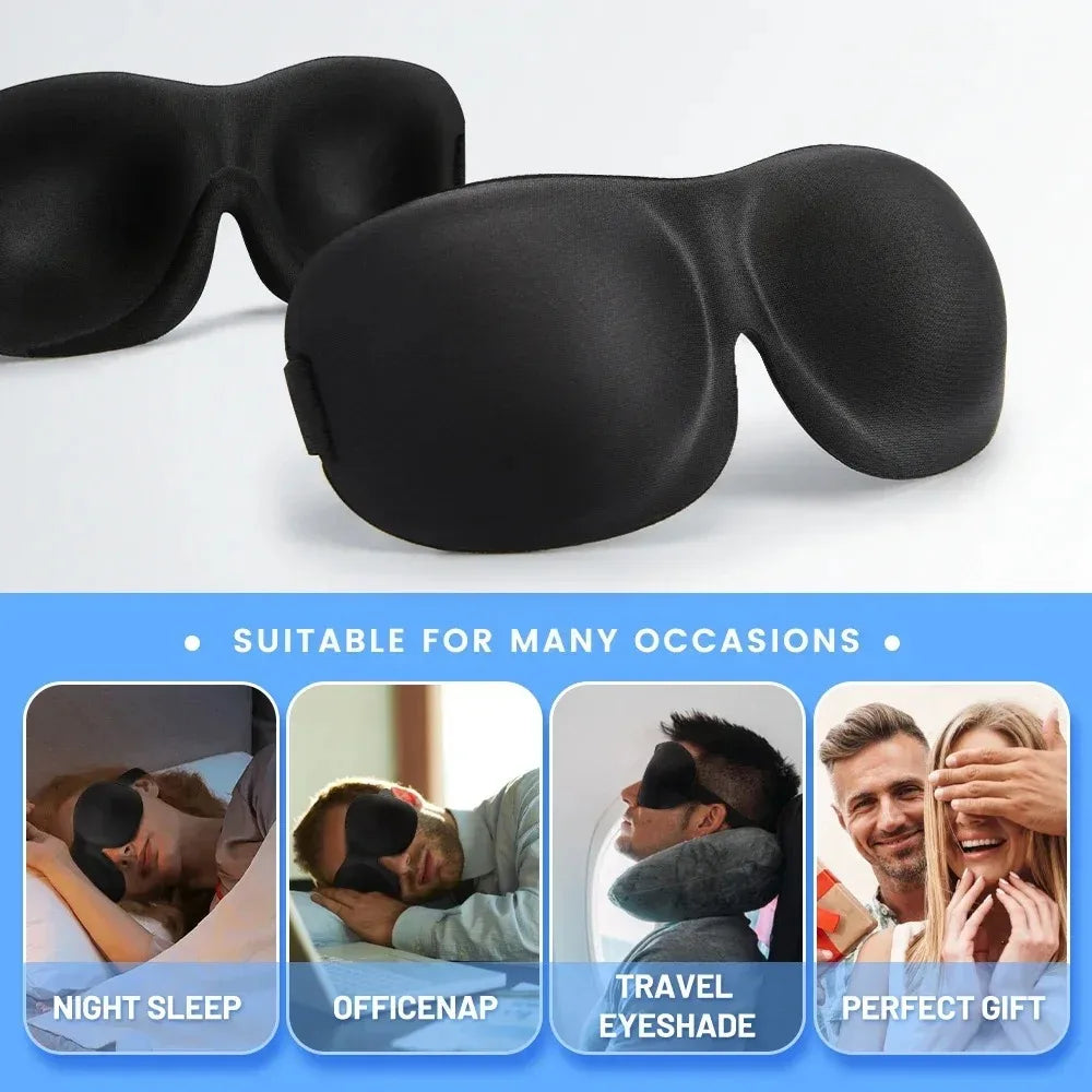 3D Sleep Mask Blindfold – Soft Memory Foam Eye Mask for Sleeping & Travel