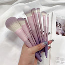 10Pcs Purple Makeup Brush Set Full Set of Beauty Tools Loose Powder Brush Eye Shadow Brush Concealer Brush