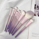 10Pcs Purple Makeup Brush Set Full Set of Beauty Tools Loose Powder Brush Eye Shadow Brush Concealer Brush