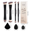 MAANGE Makeup Brushes Set Foundation Contour Face Brushes with Powder Puffs Perfect for Cheek Forehead Jaw Nose Blending Beauty