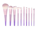 10Pcs Purple Makeup Brush Set Full Set of Beauty Tools Loose Powder Brush Eye Shadow Brush Concealer Brush