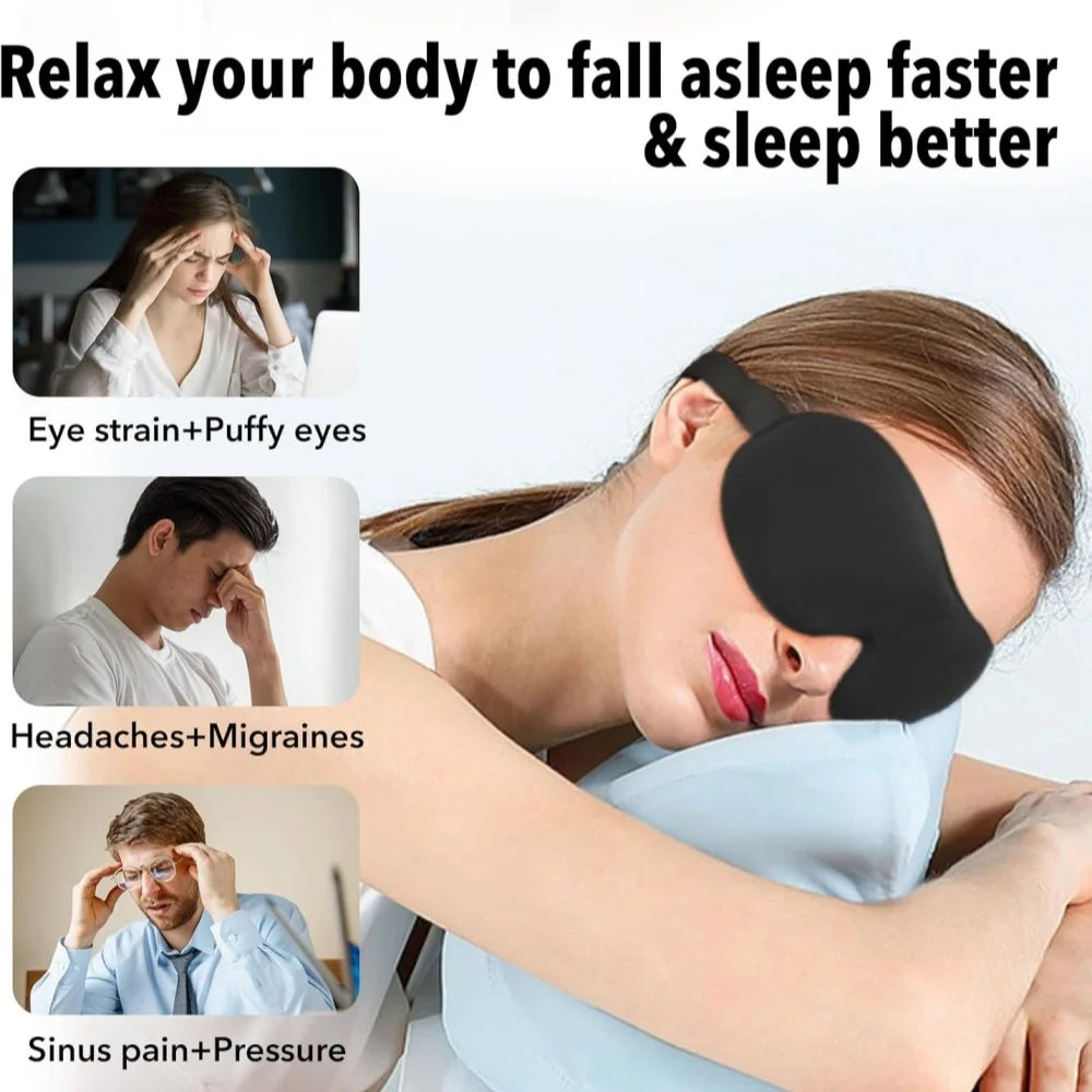 3D Sleep Mask Blindfold – Soft Memory Foam Eye Mask for Sleeping & Travel