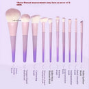 10Pcs Purple Makeup Brush Set Full Set of Beauty Tools Loose Powder Brush Eye Shadow Brush Concealer Brush
